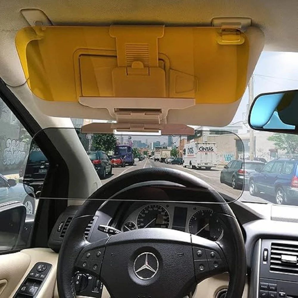 2-in-1 HD Car Sun Visor for Day & Night Vision – Anti-Glare Windshield Extender
